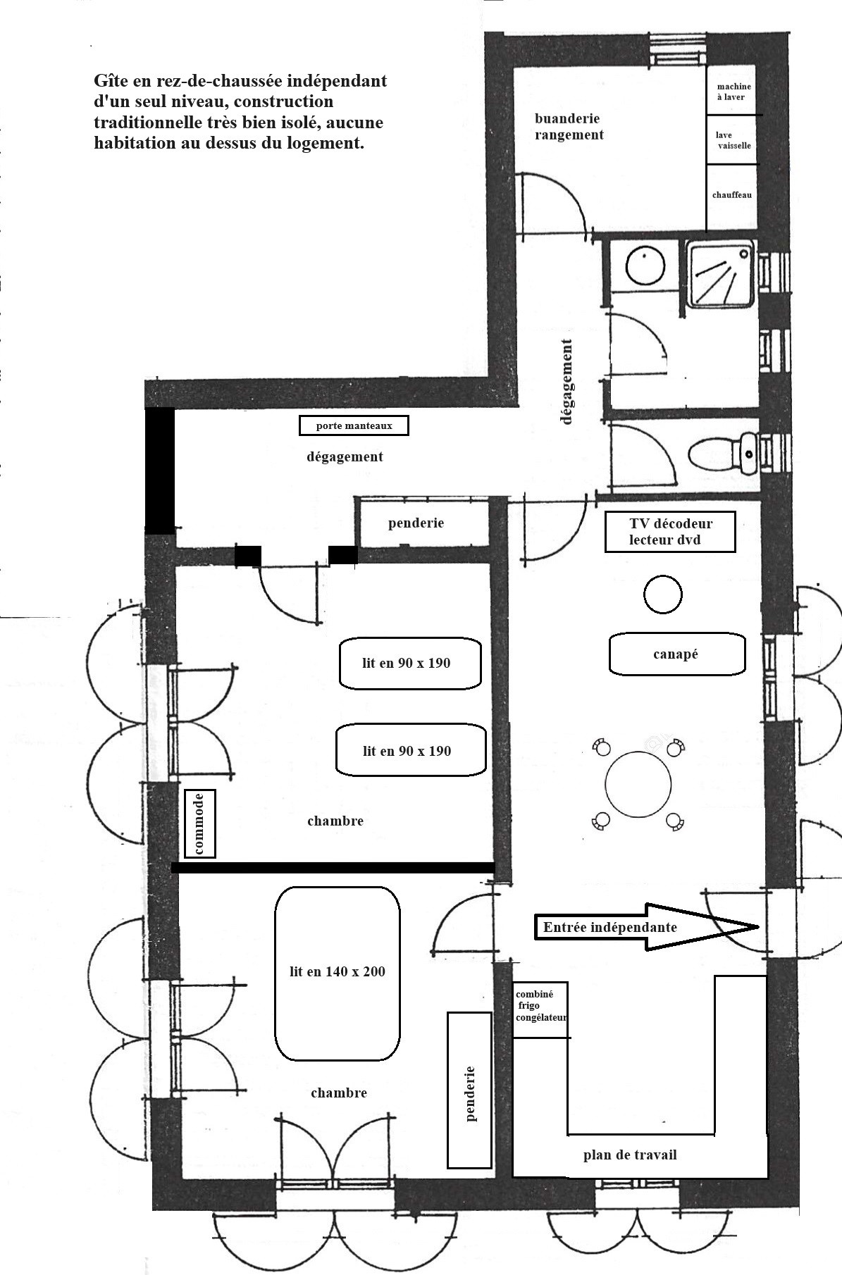 plan du gîte